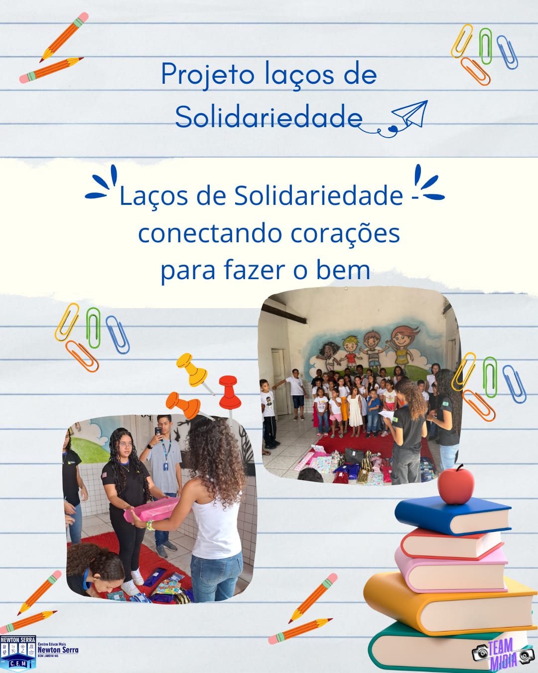 Centro de Educa Mais Newton Serra realiza ação solidária e leva alegria ao Dia das Crianças em Bom Jardim
